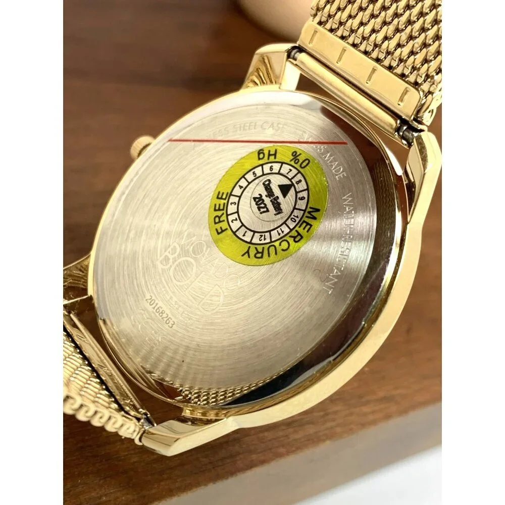 Movado Men's Watch 3600903 Diamond Gold Dial Swiss Quartz Mesh Steel Band 42mm